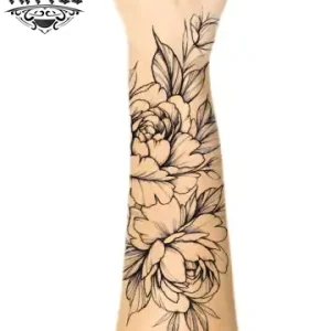 tatouage-ephemere-avant-bras-pivoine-floral tatouage-ephemere-avant-bras-pivoine-floral