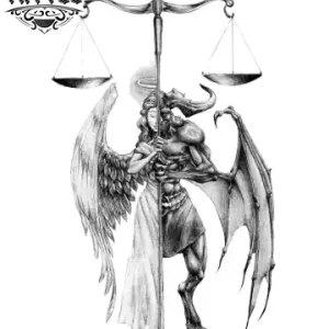 tatouage ephemere balance ange et demon design mystique tatouage ephemere balance ange et demon design mystique