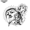 Tatouage Bouddhisme Éphémère Bouddha Fleur Image Produit Tatouage Bouddhisme Éphémère Bouddha Fleur Image Produit