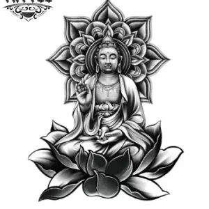 tatouage bouddhisme ephemere bouddha mandala image produit