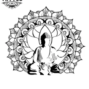 tatouage bouddhisme éphémère bouddha rond image produit