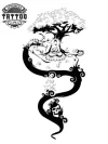 Tatouage Bouddhisme Ephémère Bouddha Tête de Mort Design Tatouage Bouddhisme Ephémère Bouddha Tête de Mort Design
