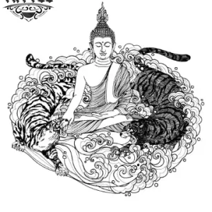 tatouage ephemere bouddhiste tigre style temporaire design animal féroce tatouage ephemere bouddhiste tigre style temporaire design animal féroce