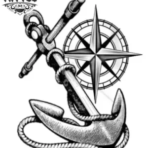 tatouage-ephemere-boussole-ancre-design-nautique-tendance tatouage-ephemere-boussole-ancre-design-nautique-tendance