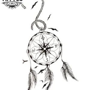 tatouage-ephemere-boussole-attrape-reve-waterproof-durable tatouage-ephemere-boussole-attrape-reve-waterproof-durable