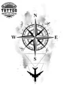 tatouage-ephemere-boussole-avion-voyageur tatouage-ephemere-boussole-avion-voyageur