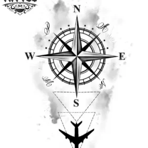 tatouage-ephemere-boussole-avion-voyageur tatouage-ephemere-boussole-avion-voyageur