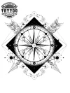 tatouage-ephemere-boussole-dessin-style-unique tatouage-ephemere-boussole-dessin-style-unique