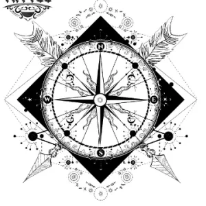 tatouage-ephemere-boussole-dessin-style-unique tatouage-ephemere-boussole-dessin-style-unique