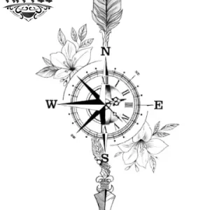 tatouage-ephemere-boussole-fleur-art-corporel-temporaire tatouage-ephemere-boussole-fleur-art-corporel-temporaire
