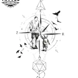 tatouage-ephemere-boussole-famille-design-unique-image-alt tatouage-ephemere-boussole-famille-design-unique-image-alt