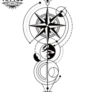 tatouage-boussole-geometrique-ephemere-aventurier tatouage-boussole-geometrique-ephemere-aventurier