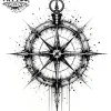 tatouage-éphémère-boussole-gothique-design-unique