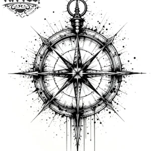 tatouage-éphémère-boussole-gothique-design-unique tatouage-éphémère-boussole-gothique-design-unique