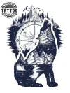 tatouage-ephemere-boussole-loup-design-realiste tatouage-ephemere-boussole-loup-design-realiste