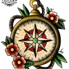 tatouage-ephemere-boussole-old-school-style-vintage tatouage-ephemere-boussole-old-school-style-vintage