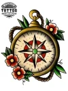 tatouage-ephemere-boussole-old-school-style-vintage tatouage-ephemere-boussole-old-school-style-vintage