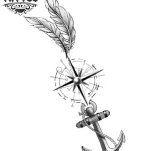 tatouage-ephemere-boussole-plume-tendance-chic tatouage-ephemere-boussole-plume-tendance-chic