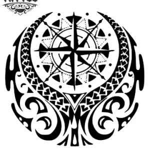 tatouage-ephemere-boussole-polynesienne-artistique tatouage-ephemere-boussole-polynesienne-artistique