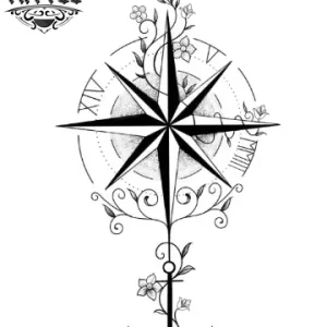 tatouage-ephemere-boussole-rose-waterproof-temporaire tatouage-ephemere-boussole-rose-waterproof-temporaire
