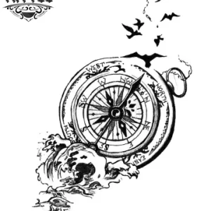 tatouage-ephemere-boussole-steampunk-style-retro-vintage tatouage-ephemere-boussole-steampunk-style-retro-vintage