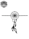 tatouage éphémère bracelet attrape rêve bohème