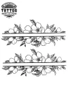 tatouage bracelet ephemere floral design fleur