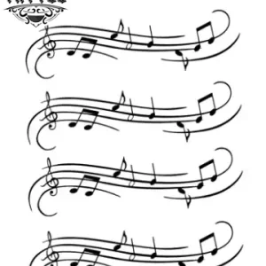 tatouage bracelet ephemere note de musique musical élégant tatouage bracelet ephemere note de musique musical élégant