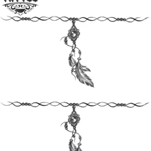 tatouage-bracelet-plume-ephemere-style-boheme tatouage-bracelet-plume-ephemere-style-boheme