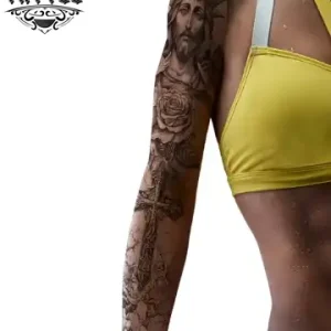 tatouage-bras-ephemere-croix-design-spirituel tatouage-bras-ephemere-croix-design-spirituel