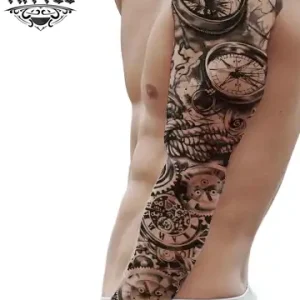 tatouage-bras-ephemere-boussole tatouage-bras-ephemere-boussole