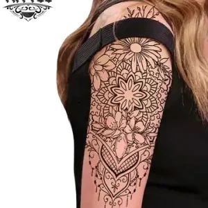 tatouage-bras-ephemere-dentelle-elegant tatouage-bras-ephemere-dentelle-elegant