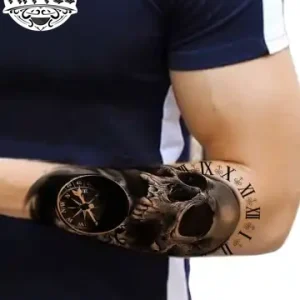 tatouage-ephemere-boussole-bras-homme tatouage-ephemere-boussole-bras-homme