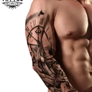 tatouage-bras-ephemere-horloge-homme tatouage-bras-ephemere-horloge-homme