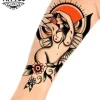 tatouage-bras-ephemere-homme-pin-up-vintage