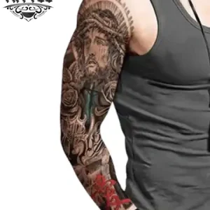 tatouage-bras-ephemere-jesus-design-religieux tatouage-bras-ephemere-jesus-design-religieux