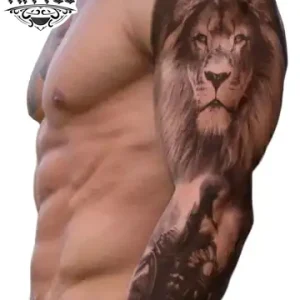 tatouage-ephemere-lion-bras tatouage-ephemere-lion-bras