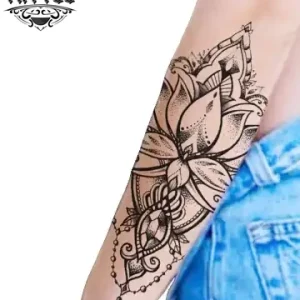 tatouage-ephemere-bras-motif-lotus-fleurs-delicates tatouage-ephemere-bras-motif-lotus-fleurs-delicates