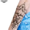 tatouage-bras-tatouage-ephemere-lotus-floral-elegance