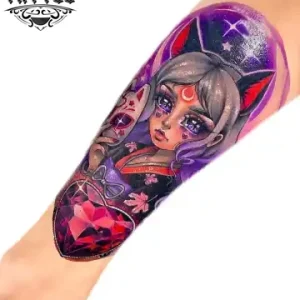 tatouage-bras-ephemere-manga-artistique tatouage-bras-ephemere-manga-artistique