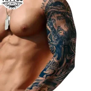 tatouage-bras-religieux-ephemere-duree-longue tatouage-bras-religieux-ephemere-duree-longue