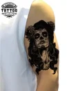 tatouage-bras-ephemere-santa-muerte-realiste tatouage-bras-ephemere-santa-muerte-realiste
