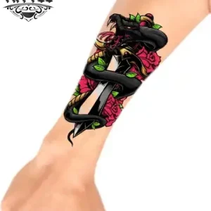 tatouage-avant-bras-serpent-ephemere-realiste tatouage-avant-bras-serpent-ephemere-realiste