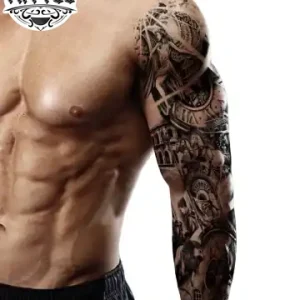 tatouage-bras-spartiate-design-guerrier-realiste-ephemere tatouage-bras-spartiate-design-guerrier-realiste-ephemere