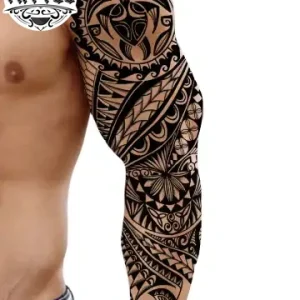 tatouage-ephemere-bras-motif-tahitien-tendance tatouage-ephemere-bras-motif-tahitien-tendance