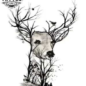 tatouage-ephemere-cerf-arbre-design-naturel-elegant-tatouage-cerf tatouage-ephemere-cerf-arbre-design-naturel-elegant-tatouage-cerf