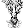 tatouage-ephemere-cerf-arbre-de-vie-design-unique tatouage-ephemere-cerf-arbre-de-vie-design-unique