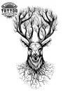 tatouage-ephemere-cerf-arbre-de-vie-design-unique tatouage-ephemere-cerf-arbre-de-vie-design-unique