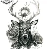 tatouage-ephemere-cerf-floral-design-naturaliste tatouage-ephemere-cerf-floral-design-naturaliste