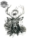 tatouage-ephemere-cerf-floral-design-naturaliste tatouage-ephemere-cerf-floral-design-naturaliste